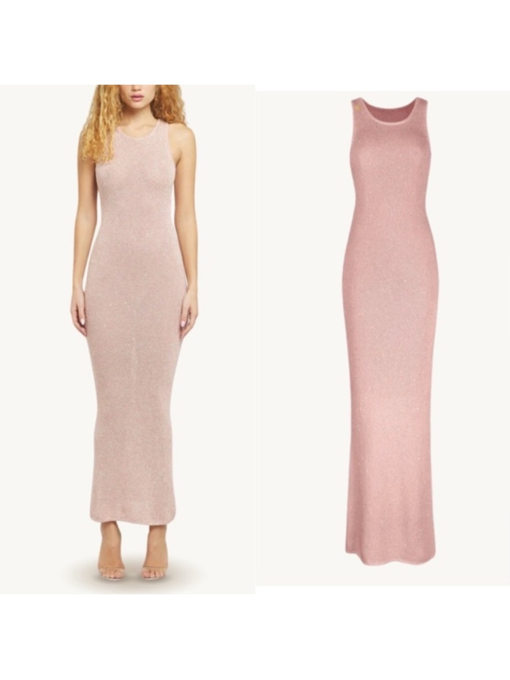 Asta Resort New Without Tag Sleeveless Pink Knit Maxi Dress XL